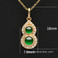 Diamond-encrusted Jade Jadeite Gourd Clavicle Chain Pendant